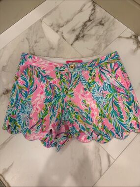 Lilly Pulitzer Pink Label Floral-Lined Shorts